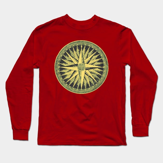 Vintage Compass Long Sleeve T-Shirt by JoriSa